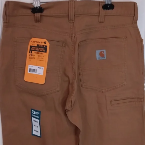 Men's Carhartt Canvas Rugged Flex Relaxed Five Pocket Work Pants 32Wx32L NWT - Picture 7 of 13